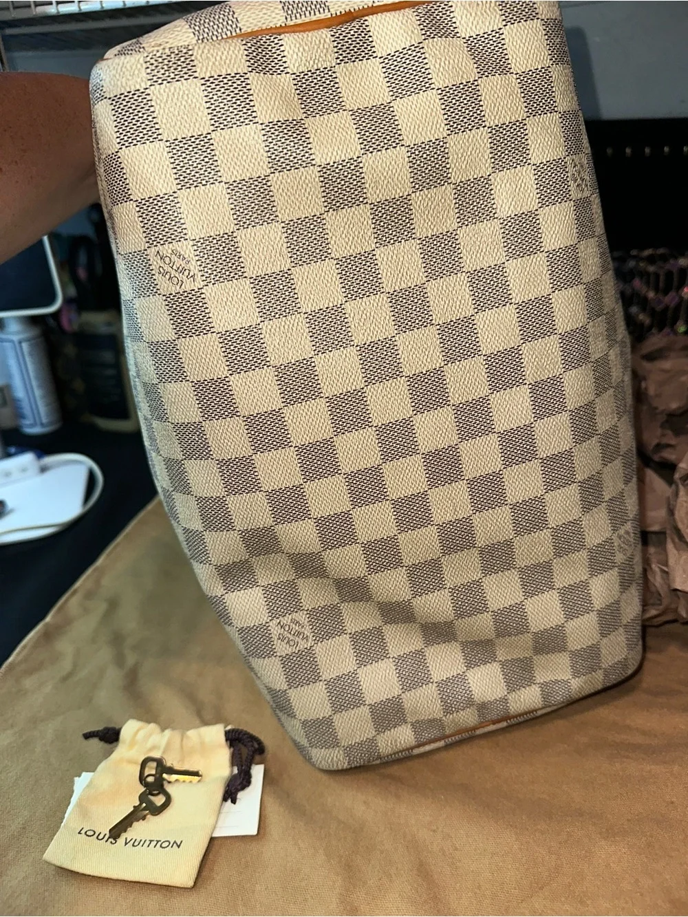 Authentic Louis Vuitton Damier Azur Speedy 30 White
